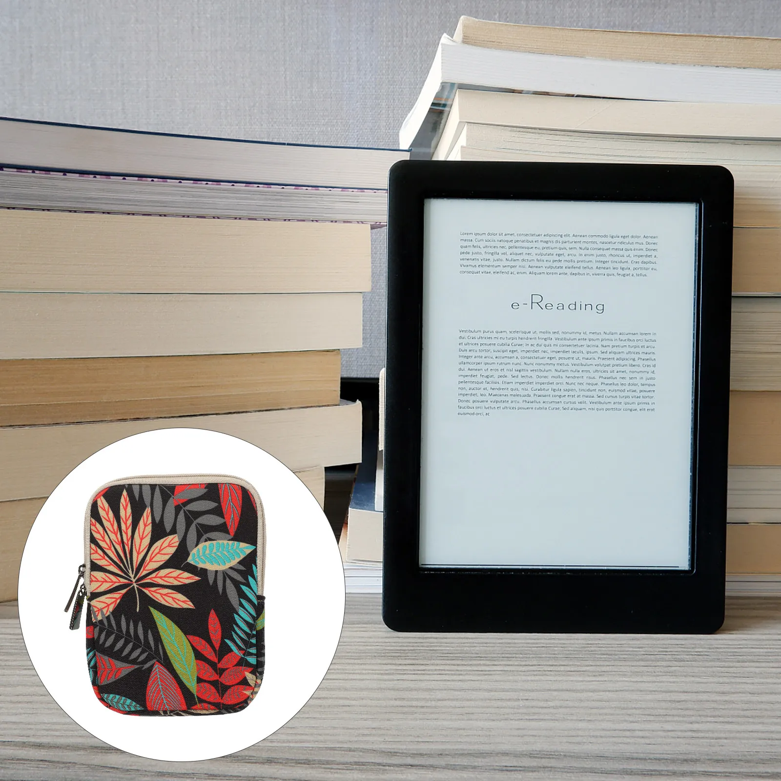 Canvas Protective Cover Elegant Ebook Sleeve Case Protective Pouch for E-Reader Dust Dirt Fingerprint Protection