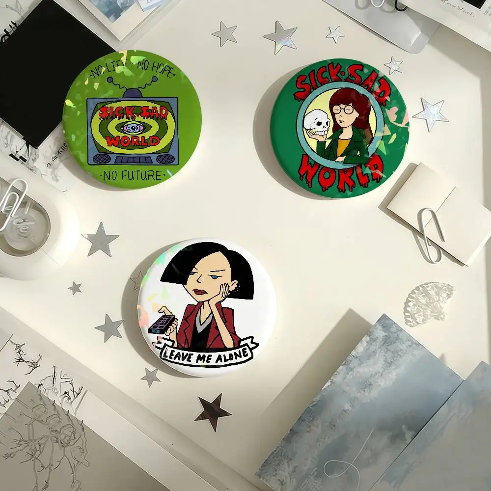 Cartoon D-Daria Trendy teenagers Laser Badge Pins Handmade Brooches for Backpack Gifts Bag Decor Fans Collect