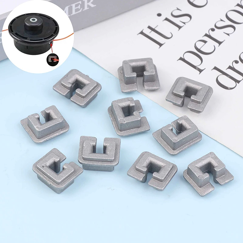5/10 Pcs Aluminum Alloy Trimmer Head Eyelet Square Cord Buckle Replacement Parts Gardening Tools Lawn Mower Trimmer Accessories