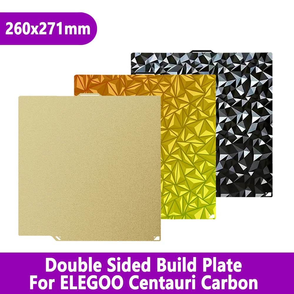 For ELEGOO Centauri Carbon Sided PEI PEO PET PEY Build Plate 260x271mm Double Heat Bed Spring Steel Sheet For Centauri Carbon