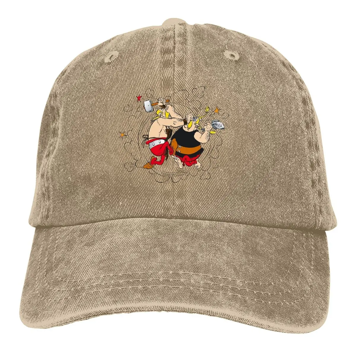 Washed Men's Baseball Cap Fights Trucker Snapback Caps Dad Hat Asterix and Obelix Golf Hats