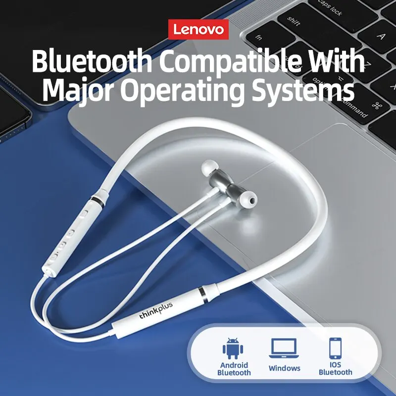 Original Lenovo HE05X Bluetooth Neckband Earphones Wireless Earbuds Magnetic Neckband Earbuds Waterproof Sport Headset with Mic