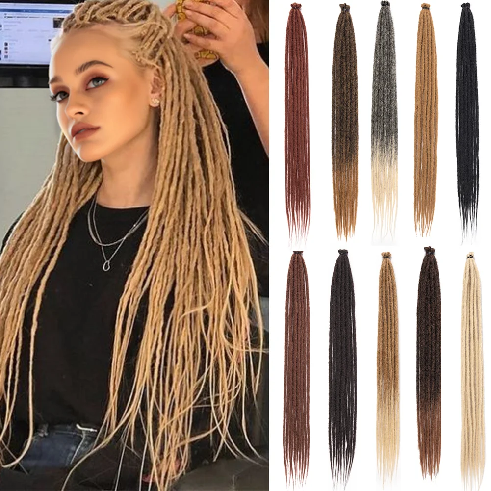 

Синтетические удлинители Волос Dreadlock 10 корней/упаковка хиппи односторонние удлинители Loc регги стиль кроше волосы для женщин