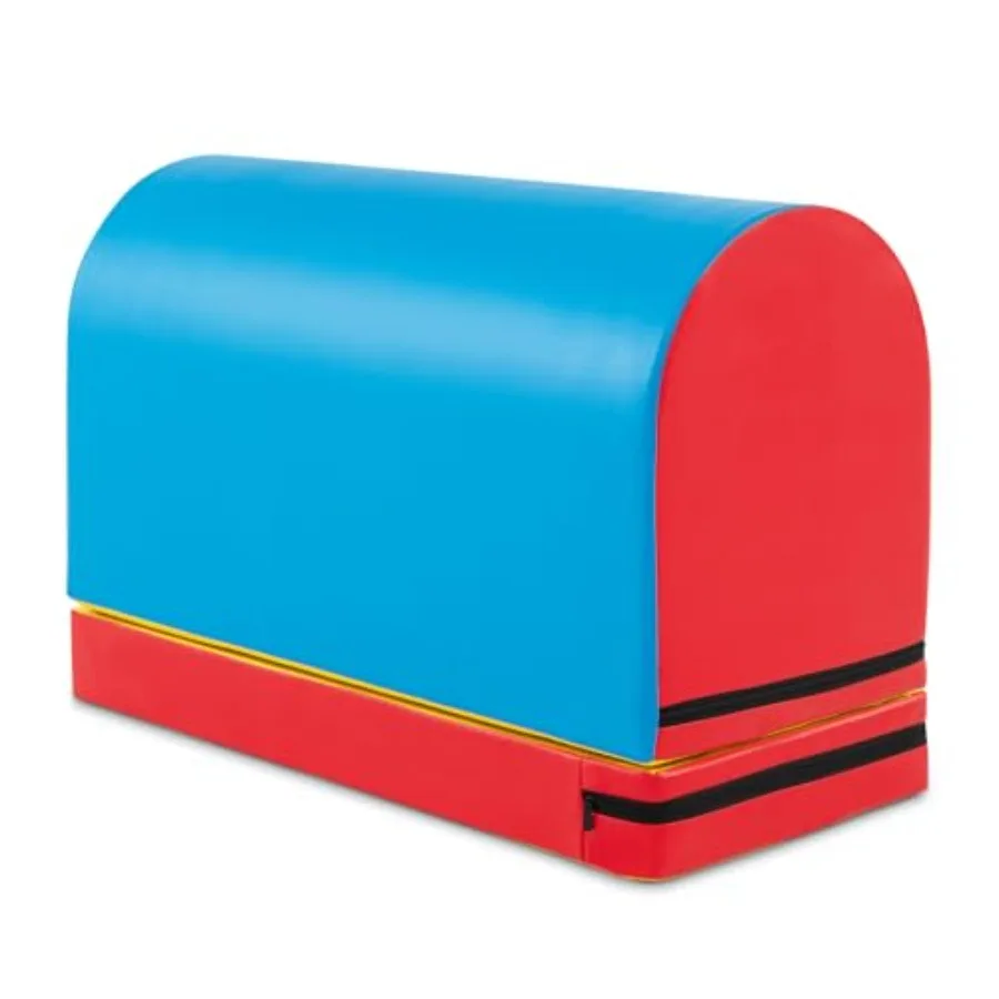 Gymnastics vaulting box tumbling mat for home gyms and kids' exercise premium PU leather black detachable mat with carrying han