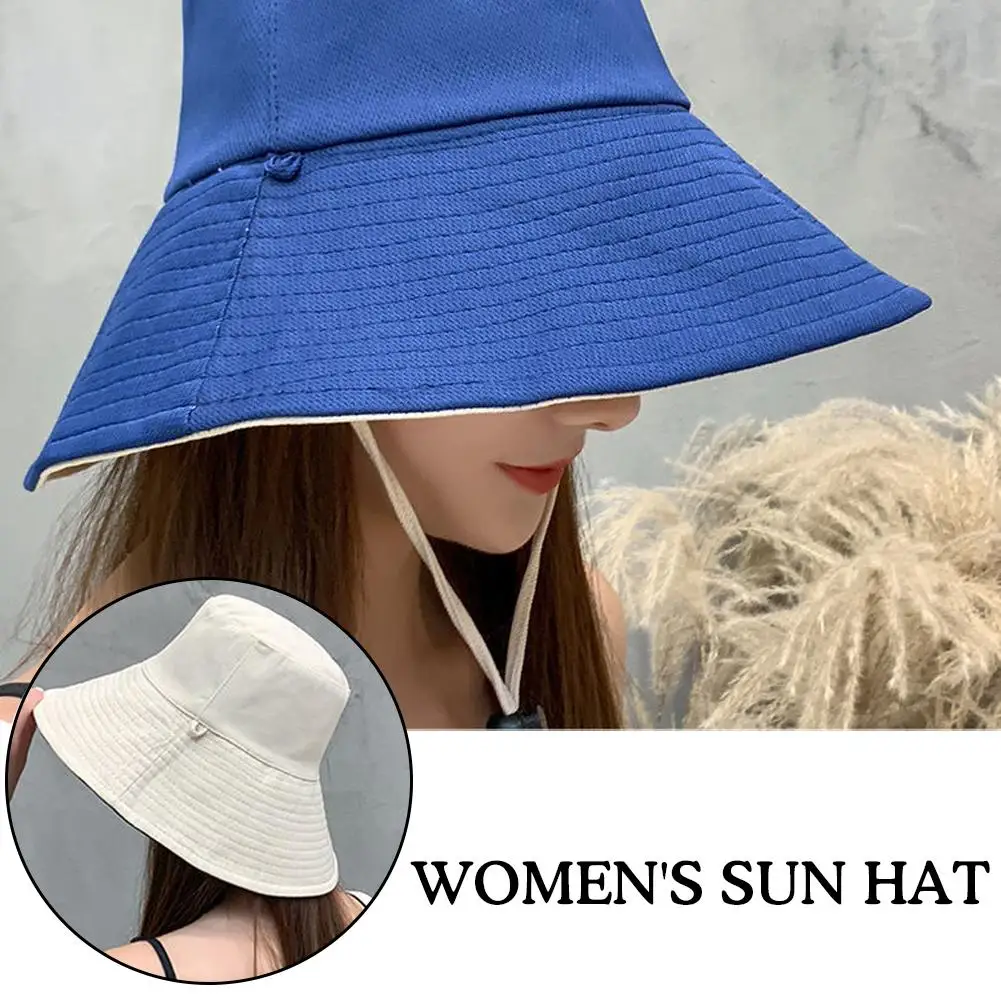 New Sun Protection Hat Women Wide Brim Sun Visor Foldable Hat Spring Summer UPF 50+ Protection Traveling Hiking Fishing Cap