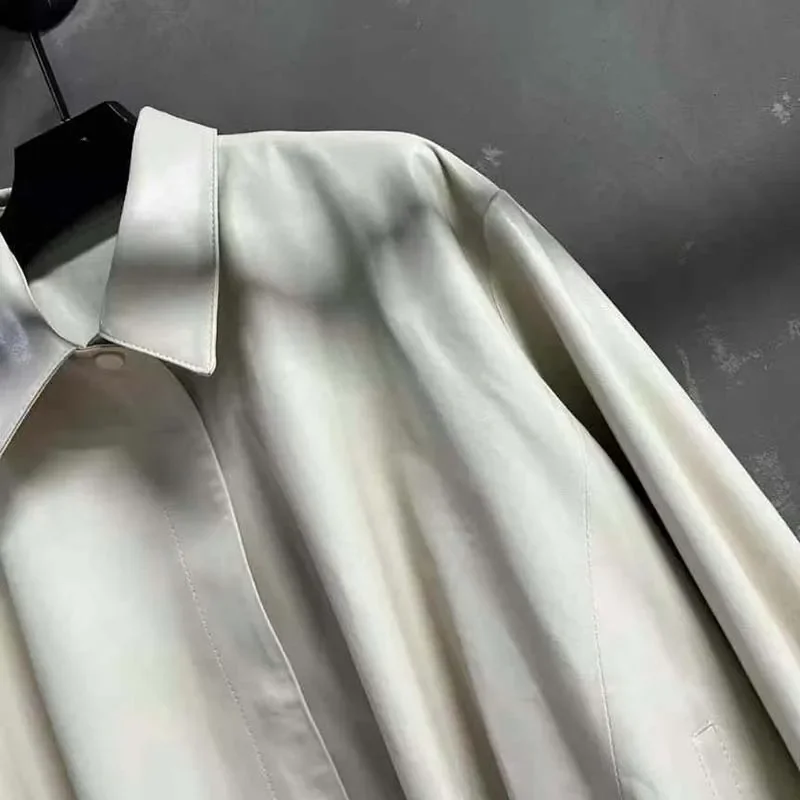 정품 가죽 자켓 느슨한 스타일 여성 코트 봄 새로운 패션 야채 무두질 가죽 터키에서 수입