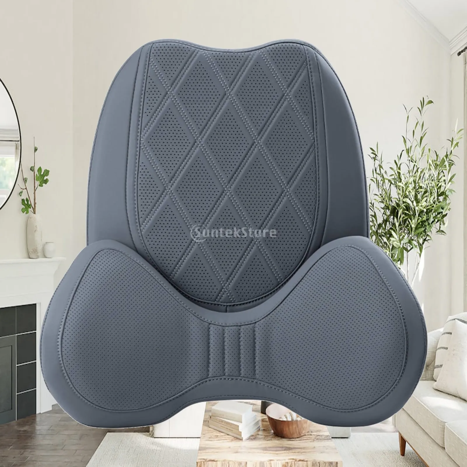 Car Seat Cushion with Detachable Lumbar Pad Pressure-Relieving Car Seat Back Support Cushion Supportive Comfortable for Drivers