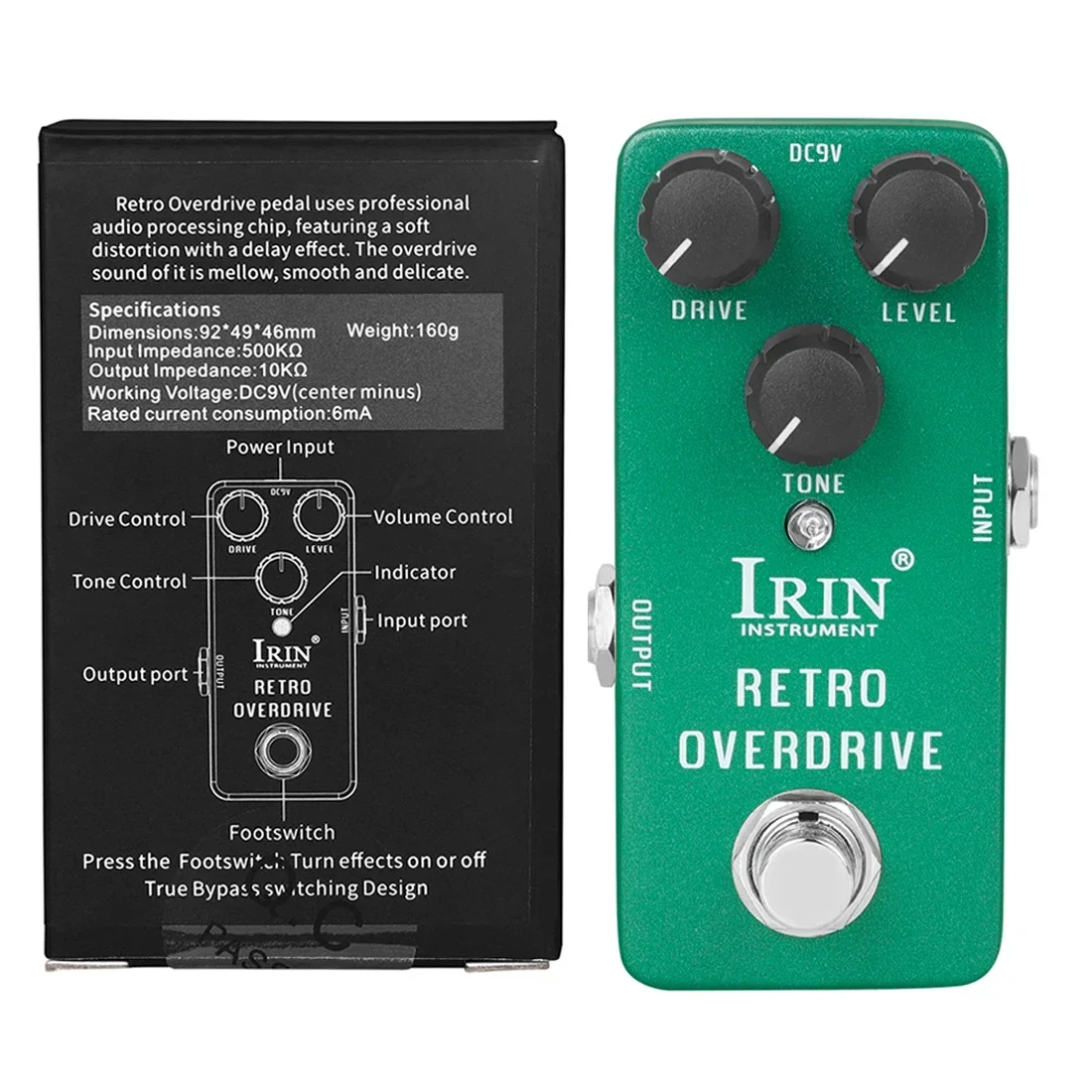 IRIN RS-01 Retro Overdrive Efekt Gitarowy Overdrive Efekty Mini Rozmiar True Bypass Pedały Akcesoria do Gitary Elektrycznej