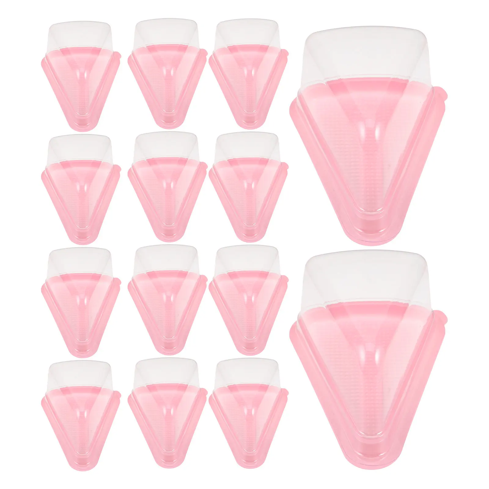 50Pcs Triangle Cake Box 6 Inch Clear Pet Plastic Cake Slice Container for Mousse Cheesecake Pie Wedge Bakery Takeout Party Favor