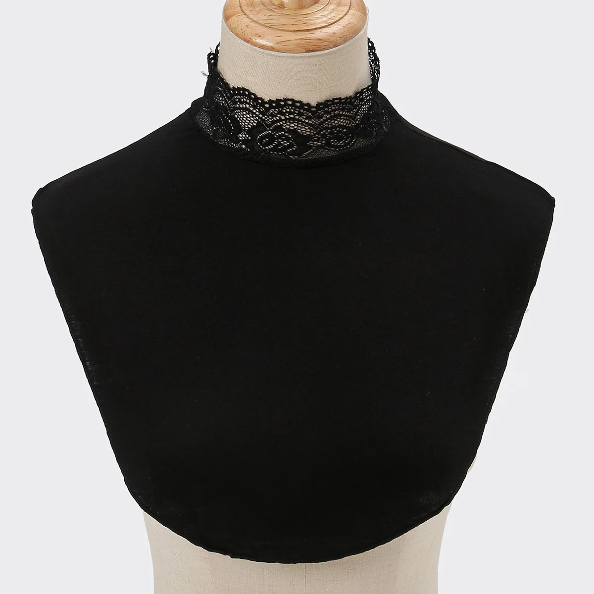 Newest Lace Modal False Collar Solid Color Mock Neck Half Top Detachable Collars For Women Muslim Soft Inner Neck Cover 37*30cm