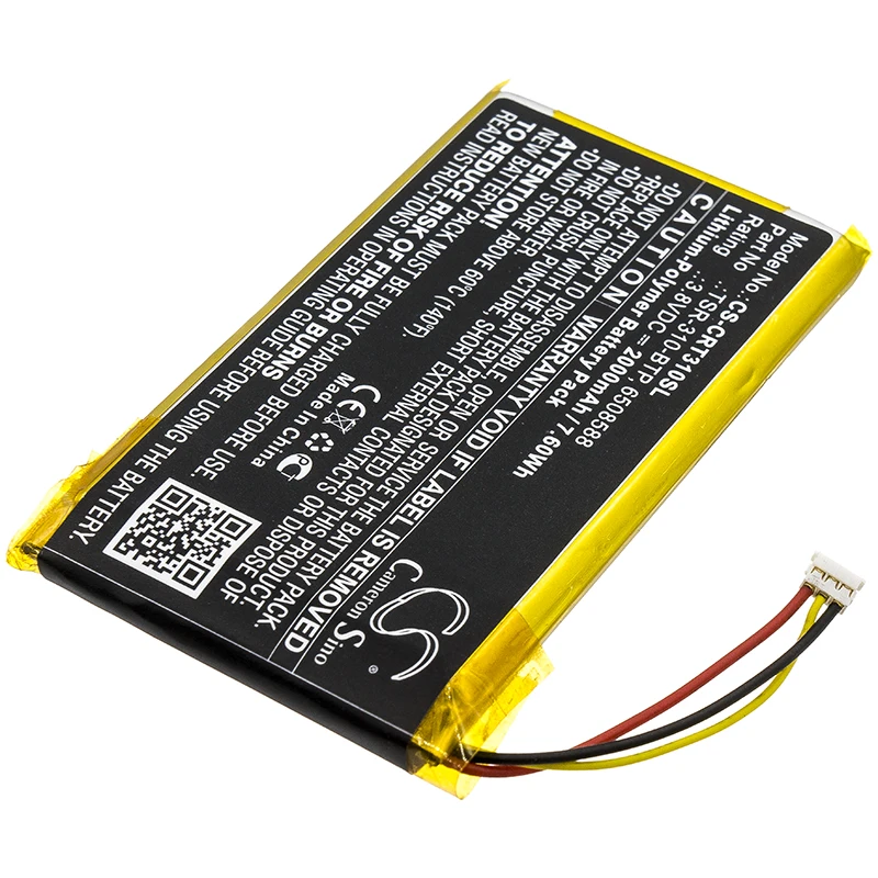 CS 2000mAh Battery For  Crestron 6508588 TSR-310-BTP Crestron TSR-310  TSR-310 Handheld Touch Screen Remote