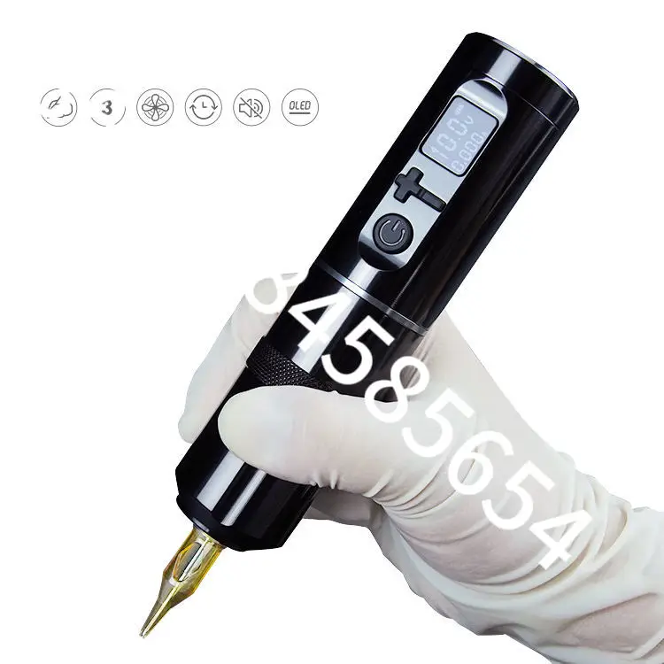 ATTO 2200MA بطارية ليثيوم قابلة للشحن ماكينة رسم الوشم التجميلي اللاسلكية الروتاري قلم الوشم اللاسلكي بندقية الوشم مع ضربة طويلة