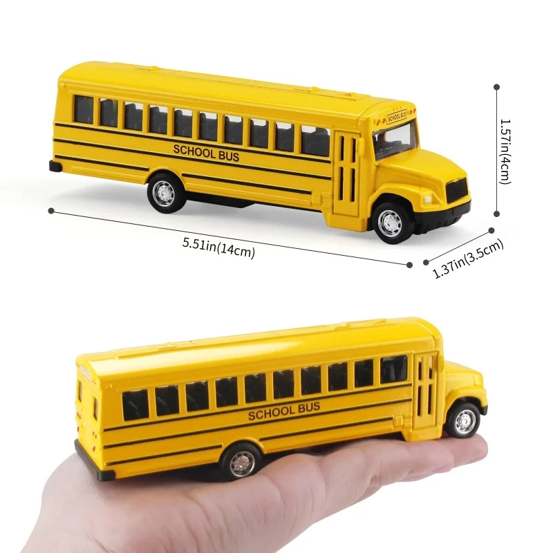 Simulation Alloy School Bus Inertia Toys Car Model Pull Back Car Interactive Toys Car Collection Educational Boy Gifts
