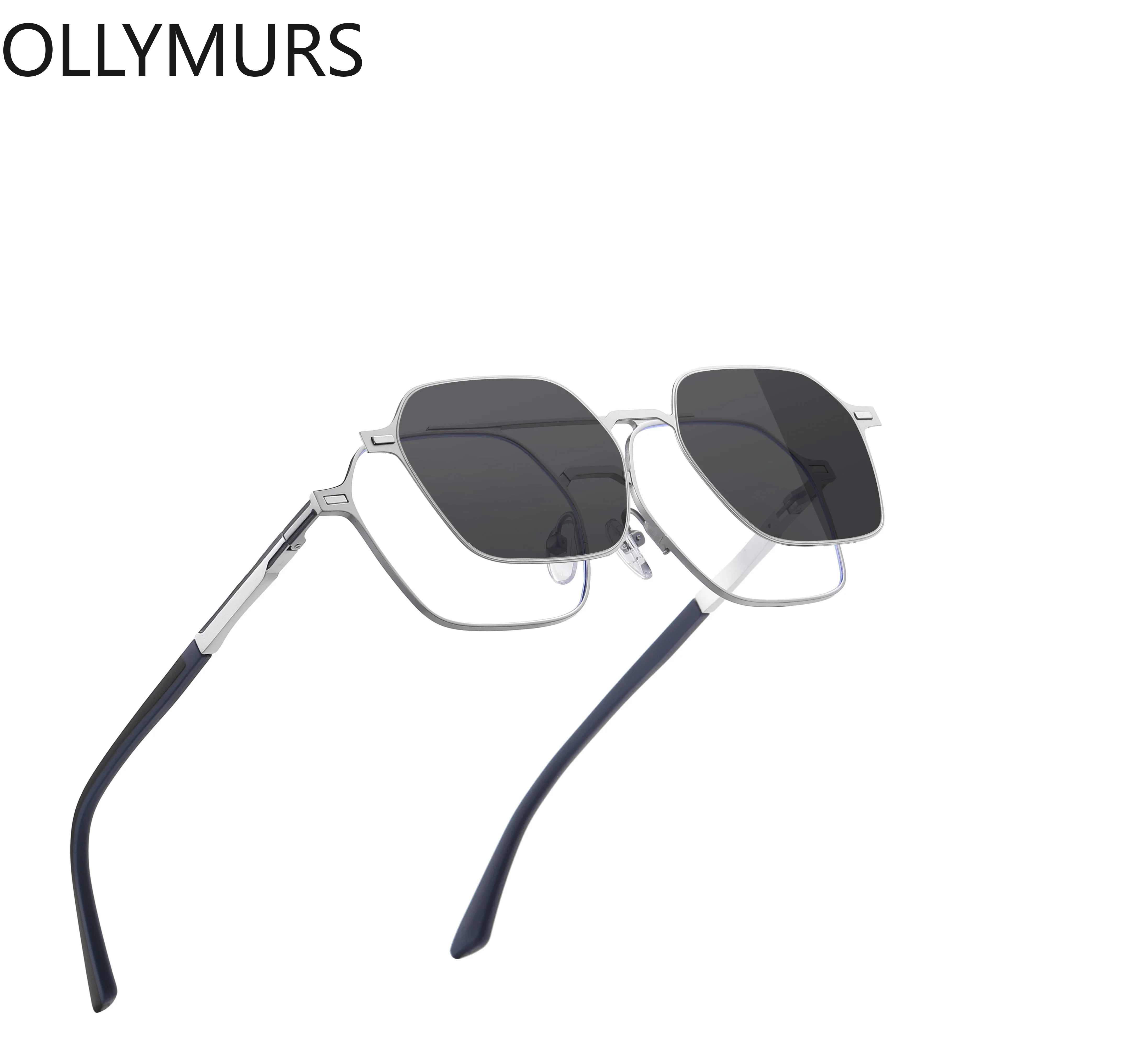 

Очки Ollymurs 3-в-1: оправа из алюминия и магния, солнцезащитные очки для близоруких, поляризационные с большим магнитным креплением, для мужчин и женщин, на заказ