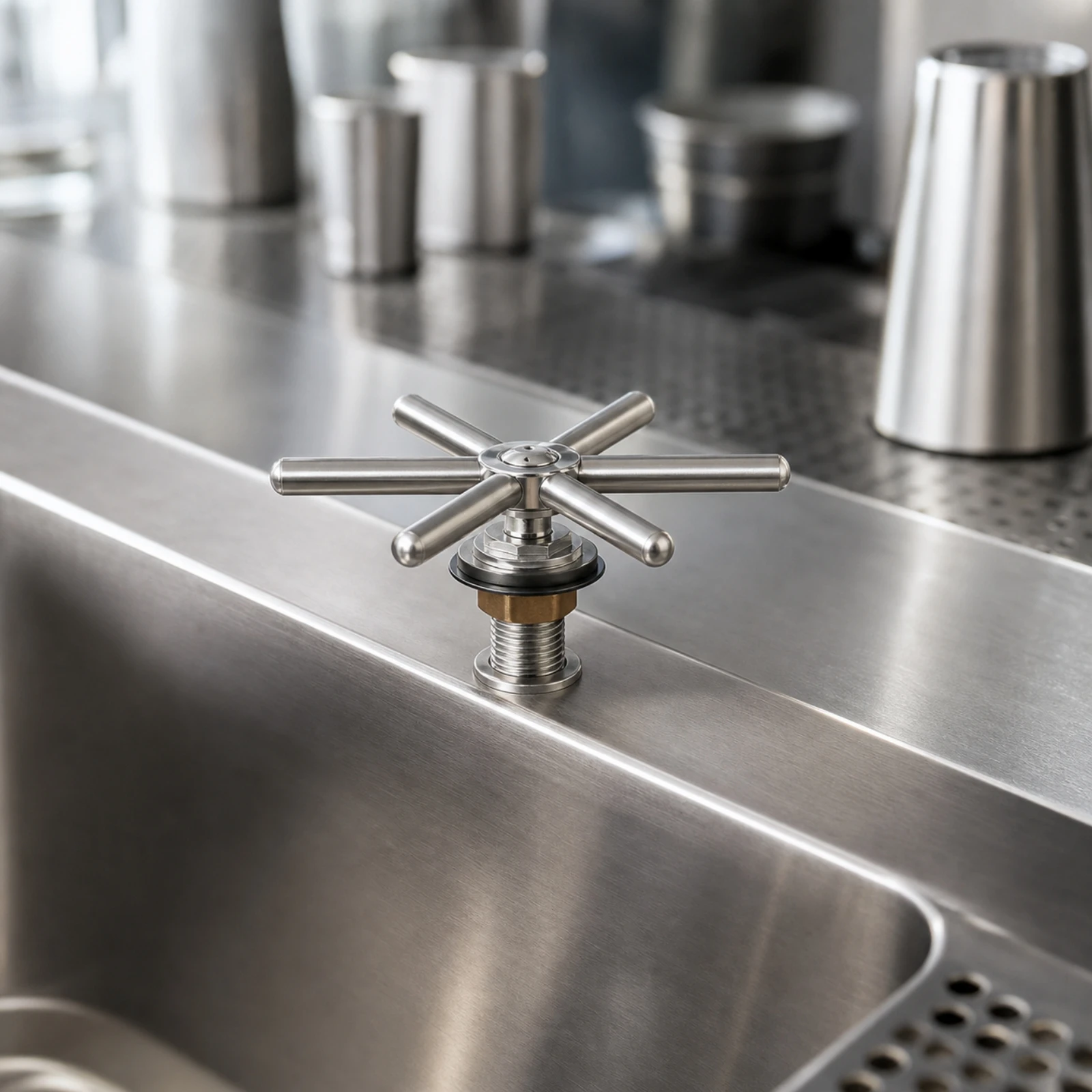 Cup Rinser with Six-Arm Spray Head Stainless Steel Sink Cup Rinser Kitchen Accessory Quick Long-Lasting for Bartenders