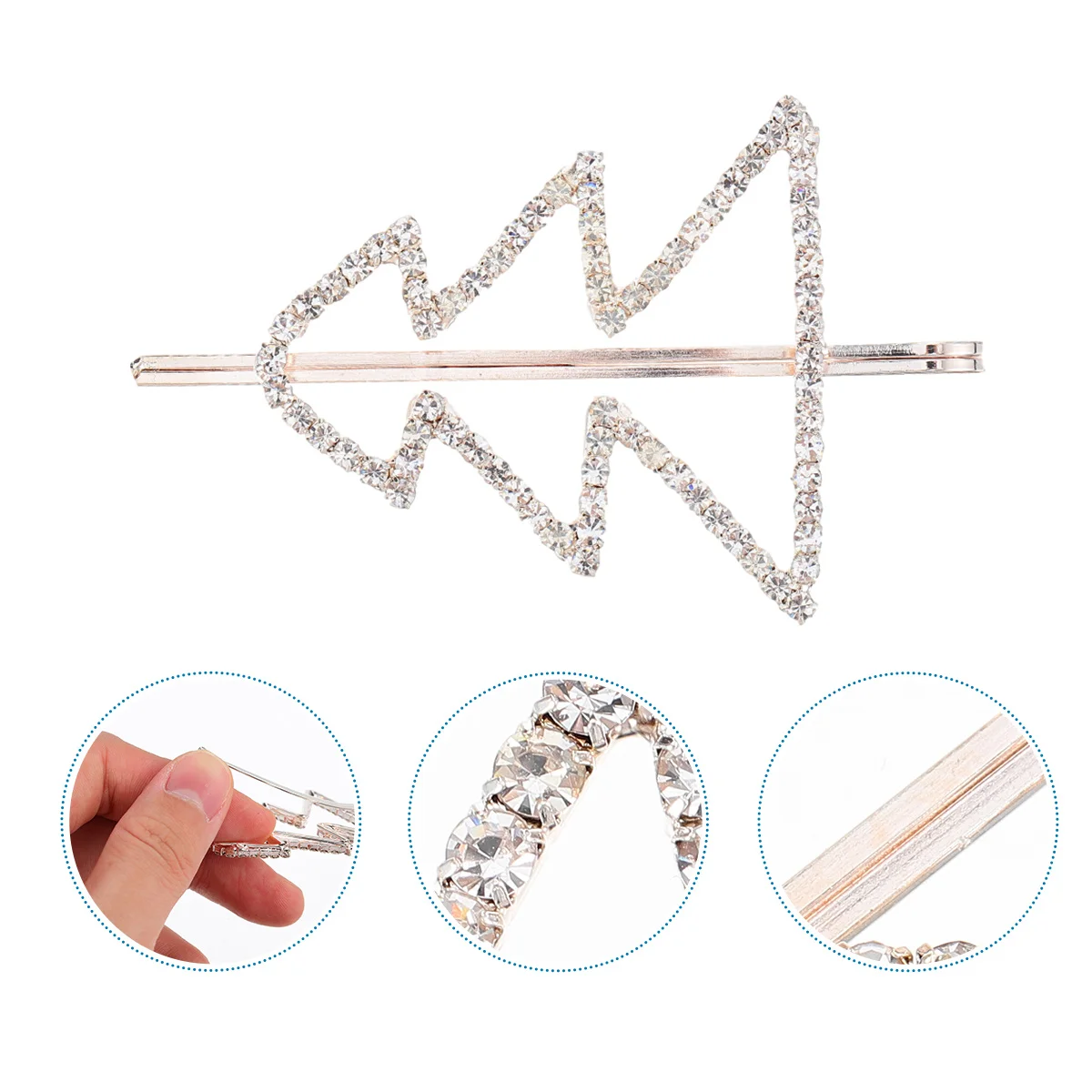 

Xmas Tree Shape Rhinestone Hair Clip Crystal Decorative Hairpin Elegant Hair Accessory Stylish Headwear for Women