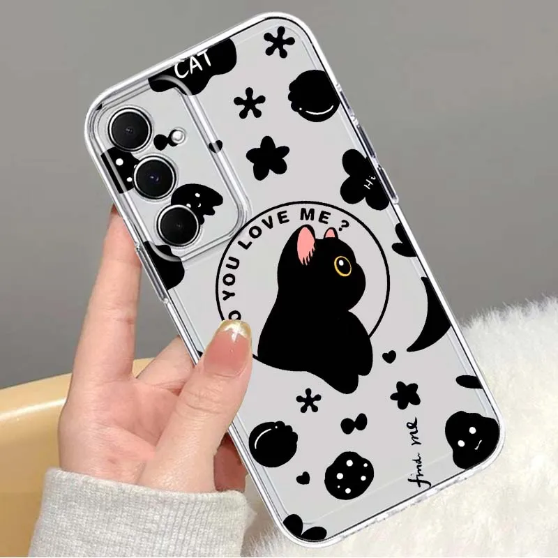 

Classic Print Cat For Samsung Galaxy Note 20 10 F12 M23 F23 M14 F15 M54 M55 Ultra Plus 5G TPU Transparent Phone Case