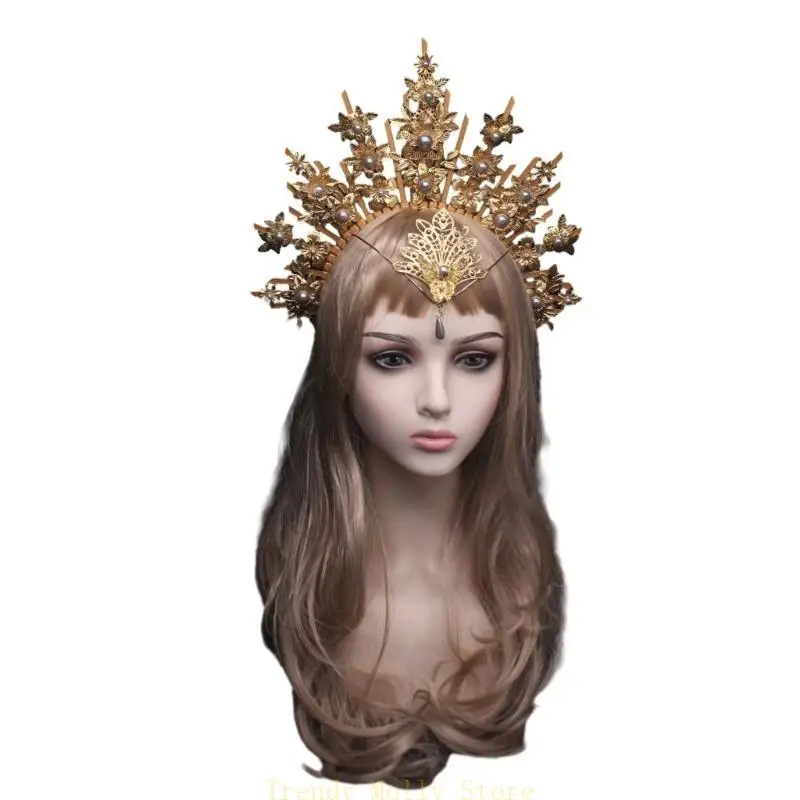 N5KB Adulto Handmade Diy Crown Hair Hoop Set Lindo Christmas Halloween Hair Tither Año Nuevo Diadema disfraz para adultos