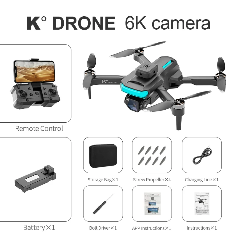 Drone 6k Profesional HD 6k Rc Airplane Dual-Camera Wide-Angle Head Remote Quadcopter Airplane Toy Helicopter