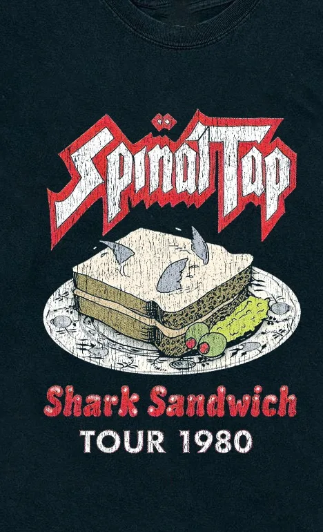 Vintage This Is Spinal Tap Shark Sandwich Tour 1980 Graphic T-Shirt Cotton Men Women Streetwear Tee