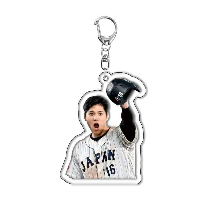 Anime Shohei Otani giocatore di Baseball portachiavi acrilico figure di cartoni animati ciondolo portachiavi per auto accessori per gioielli