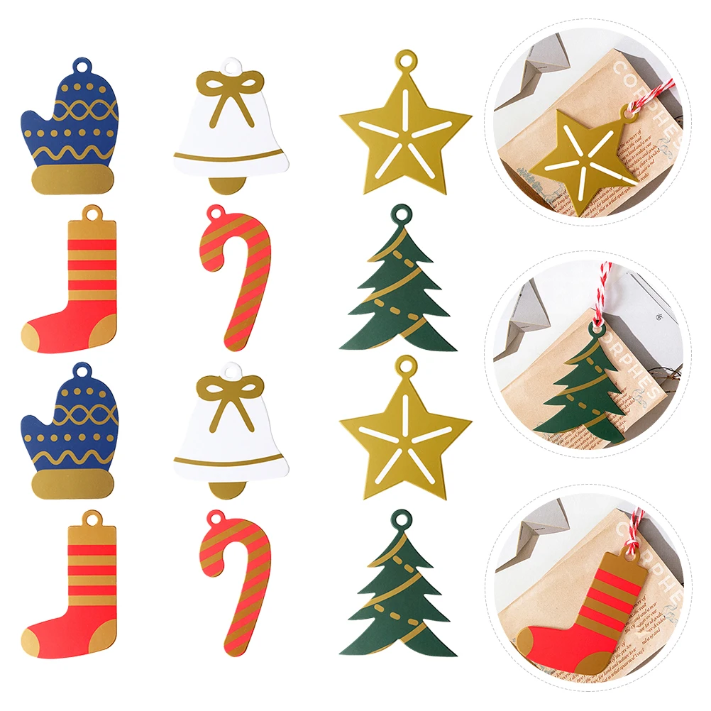 

60 Pcs Christmas Decoration Card Message Tag Decorative Paper Colorful Greeting Cards