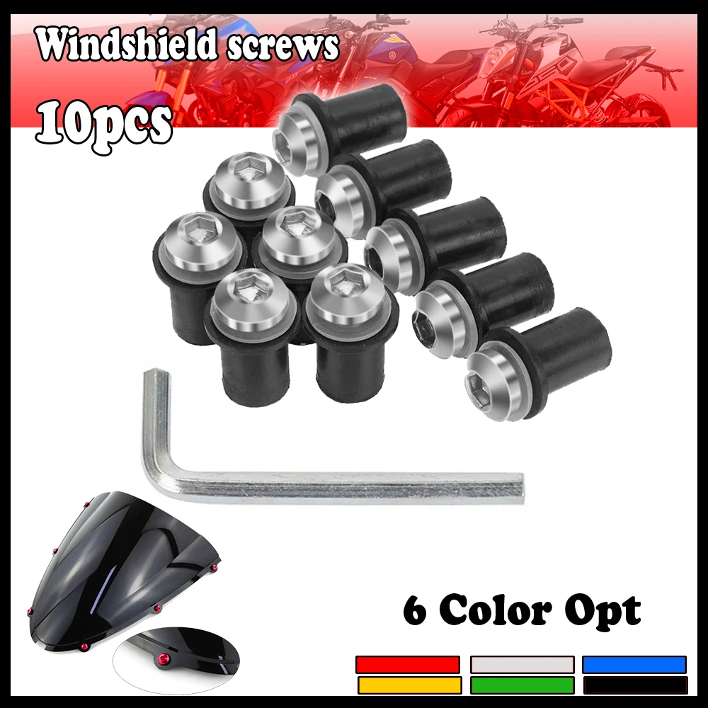 

For Honda XADV X ADV X-ADV Integra 750 FORZA 125 250 300 10PCS 5mm Aluminum Fairing Windscreen Windshield Screws Bolts Fastener