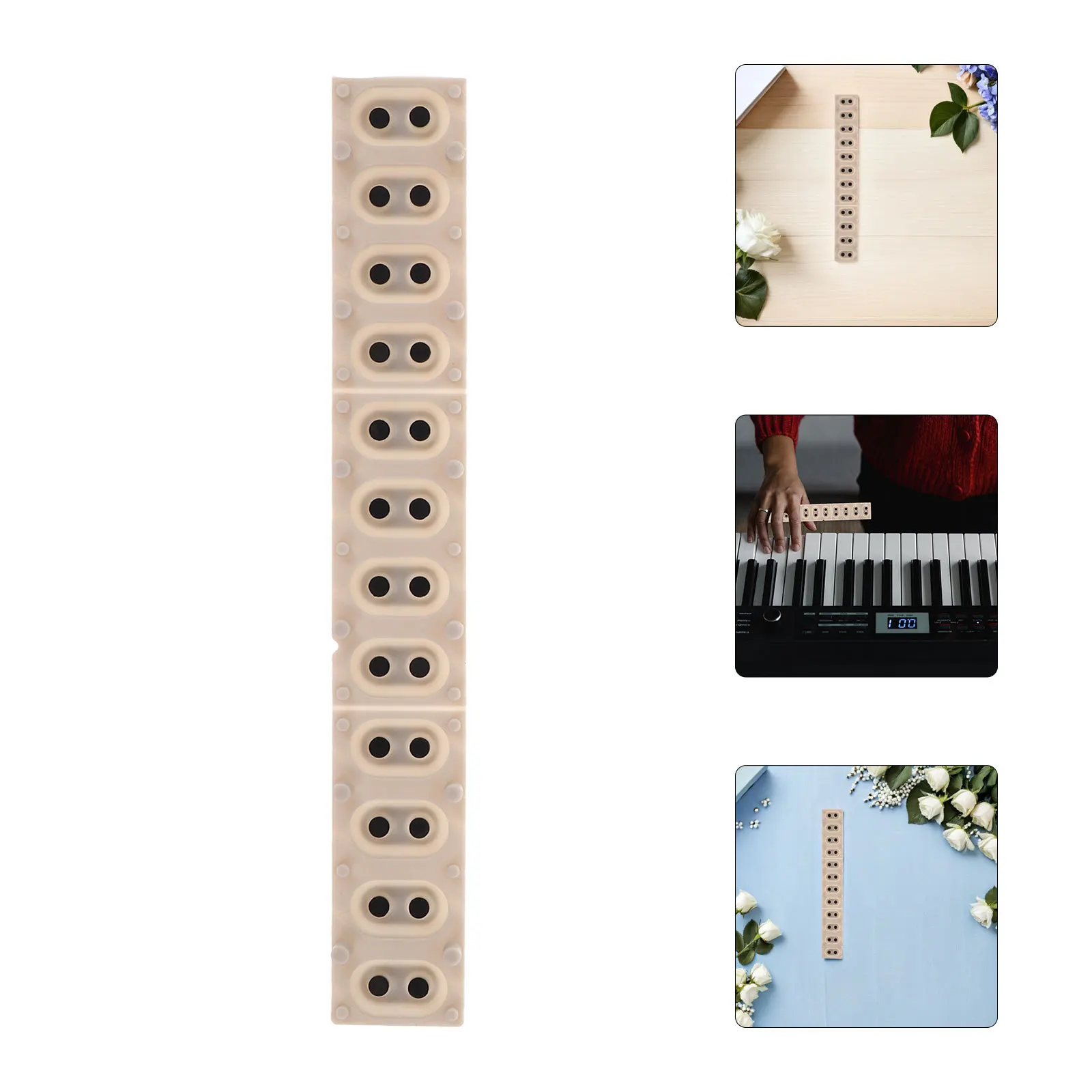 

Silicone Key Contact Strip Replacement 12-Key Conductive Rubber Pad Keyboard Contact Sheet Repair Kit Electronic Keyboard