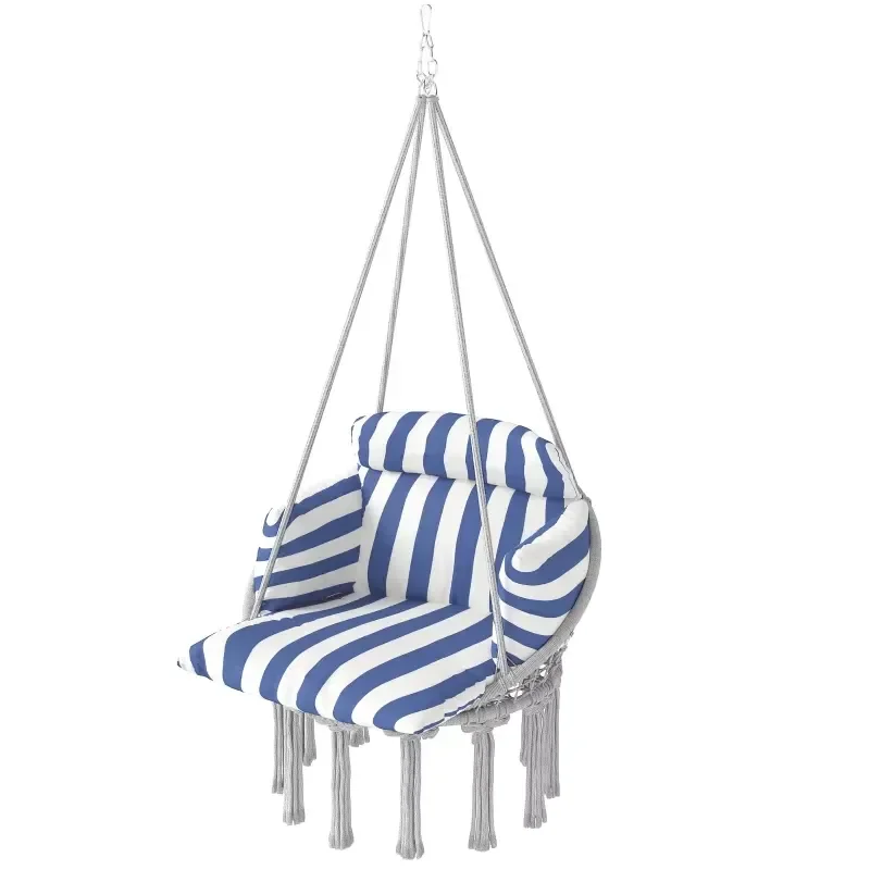 Portable Cotton Polyester Hanging Chair Modern Soft Outdoor Hammock Swing for Camping Beach Furniture Relaxing Home Decor