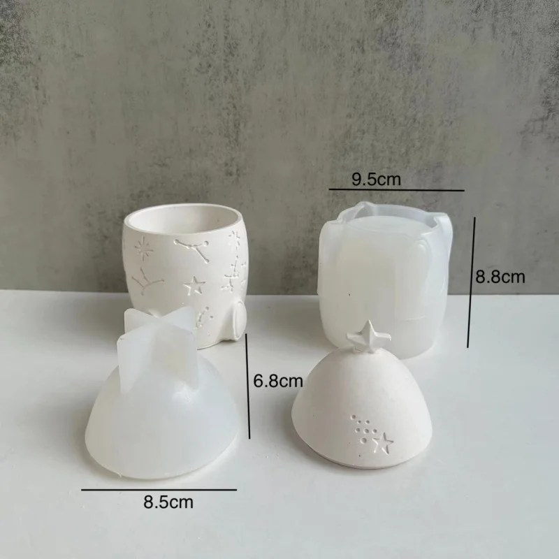 Rocket storage box silicone mold starry sky rocket jar resin epoxy mold plaster decoration mould