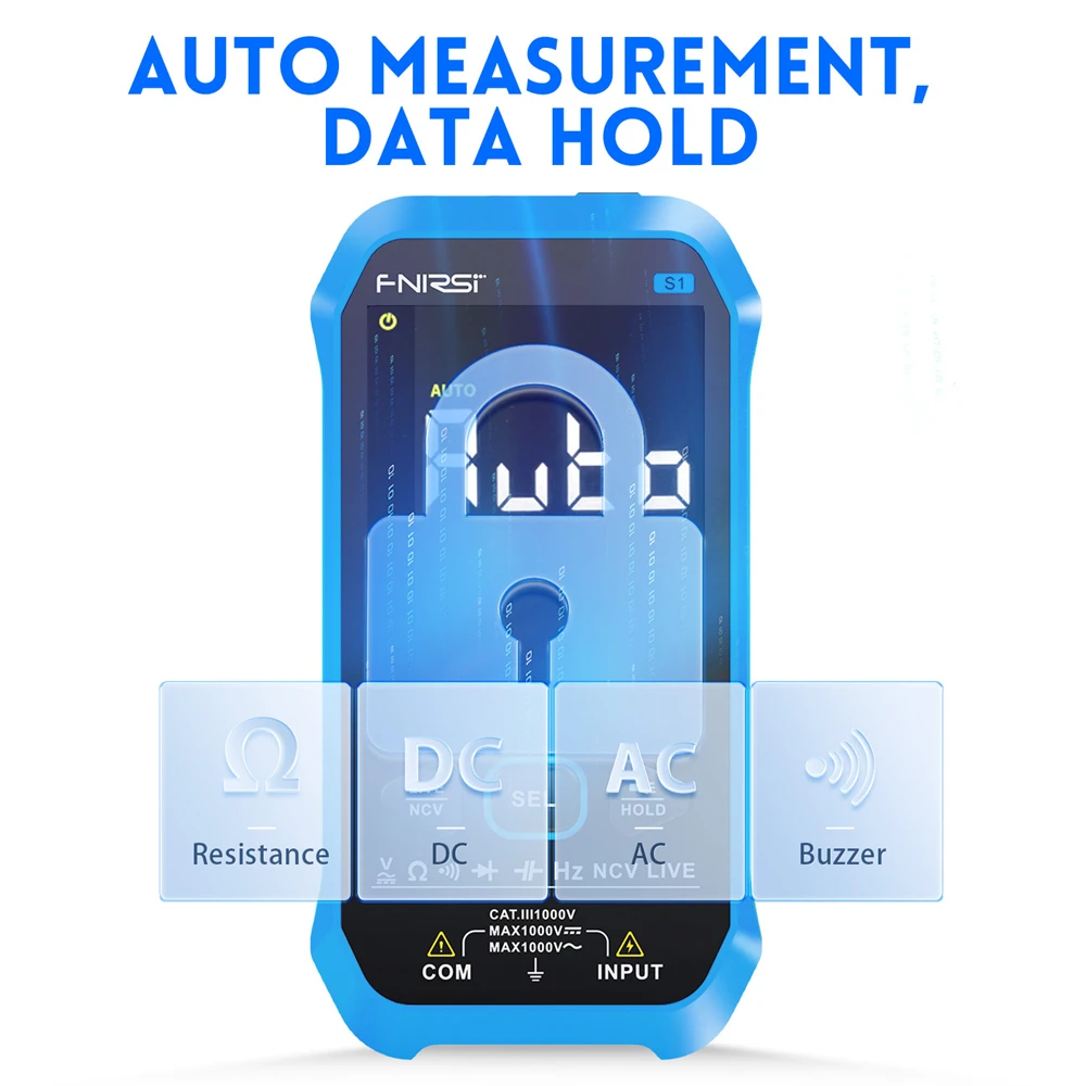 Multimètre numérique intelligent, testeur d'électricien portable automatique, tension AC DC, casse-tête, diode itance, haute précision