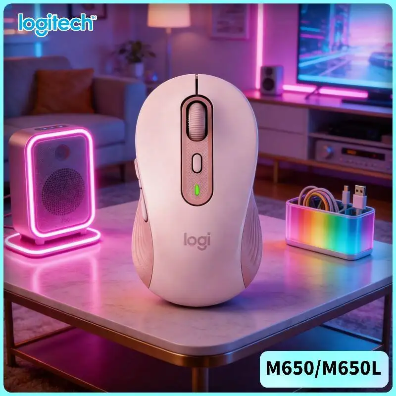 

Logitech M650/M650L Signature Mouse - Wireless, Rubber Grips, SmartWheel Speed Modes, 400-4000 DPI Tracking