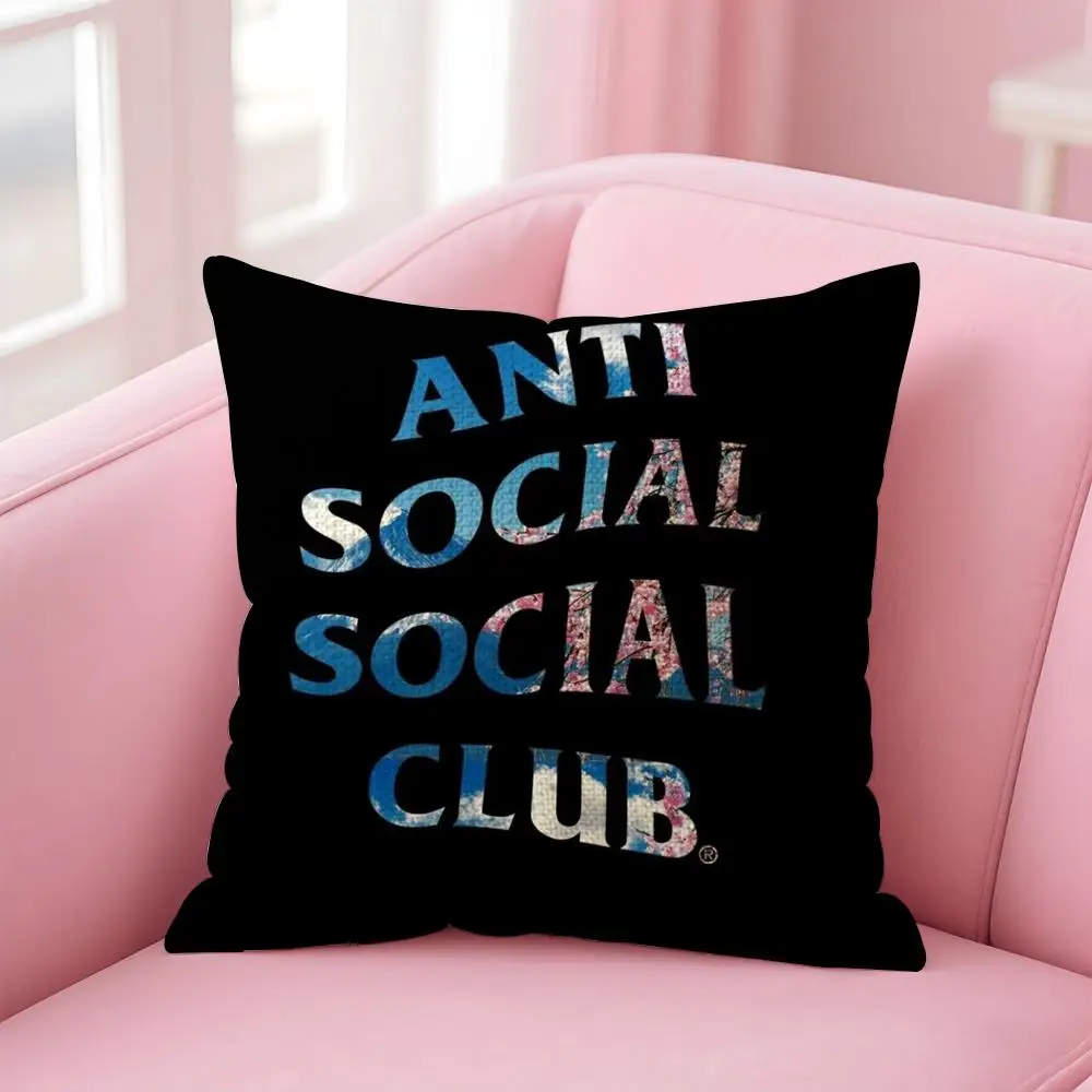 A-Anti Social Social Club Cushion Cover Decorative Linen Throw Pillow Case Soft For Bed Sofa Car Home Decor