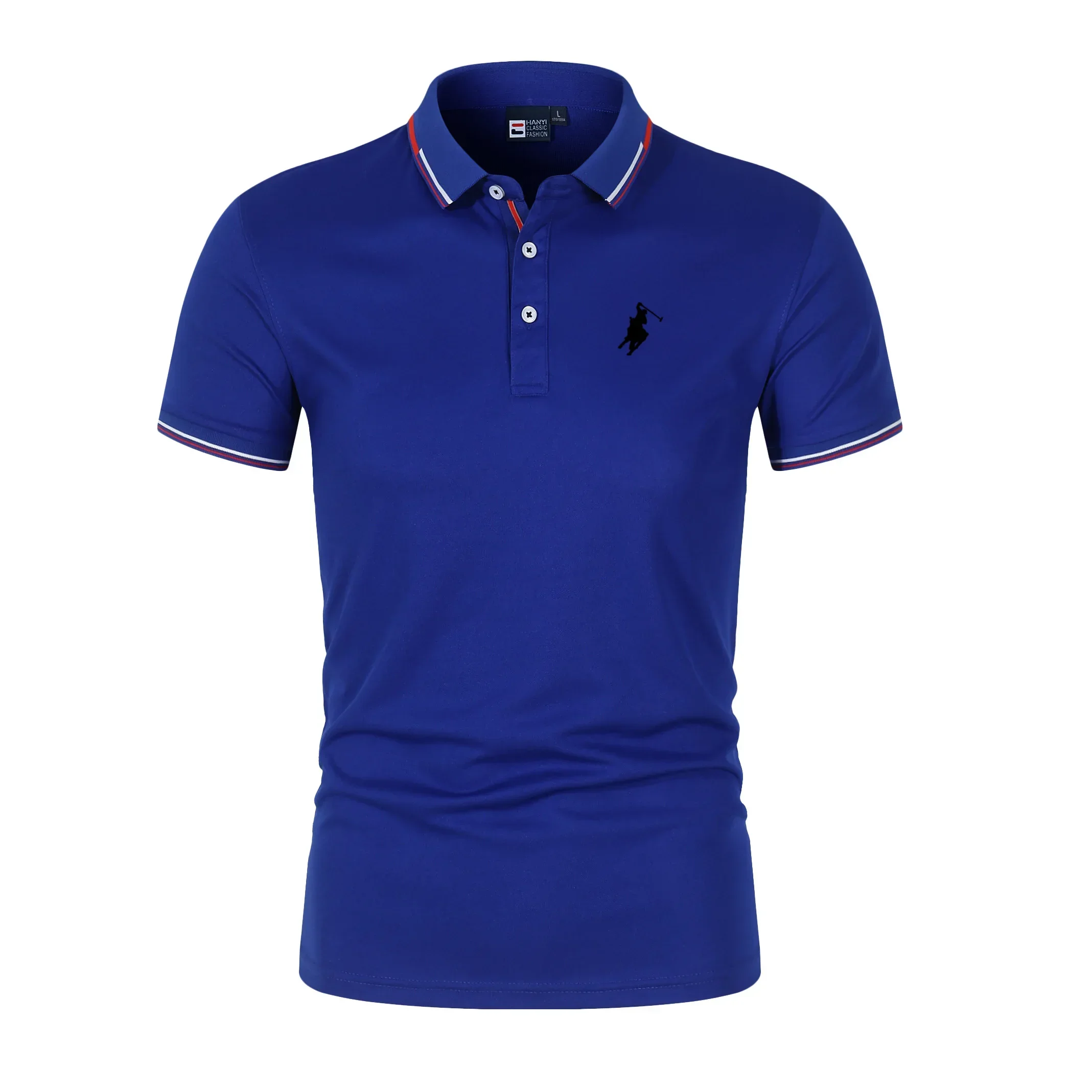 Golf Shirt Man Lapel T-Shirt Fashion Short Sleeve Clothes Solid Color Comfortable Pullovers Men