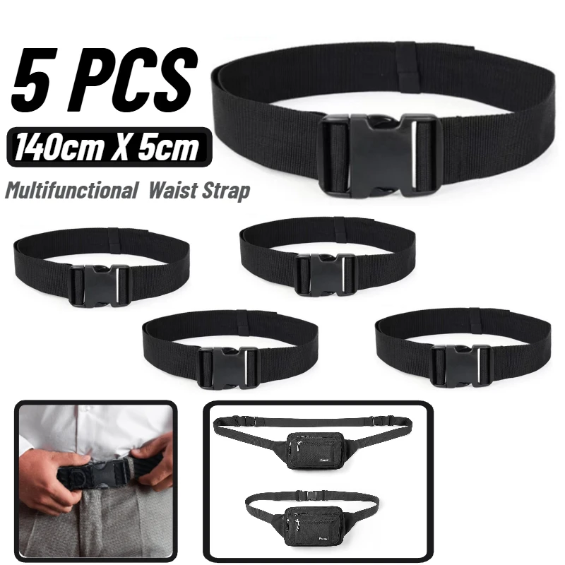 

Регулируемый поясной ремень из 5 штук для мужчин и женщин для тренировок на открытом воздухе, ткань Оксфорд, многофункциональный, повседневный, для бега, пешего туризма, езды на велосипеде