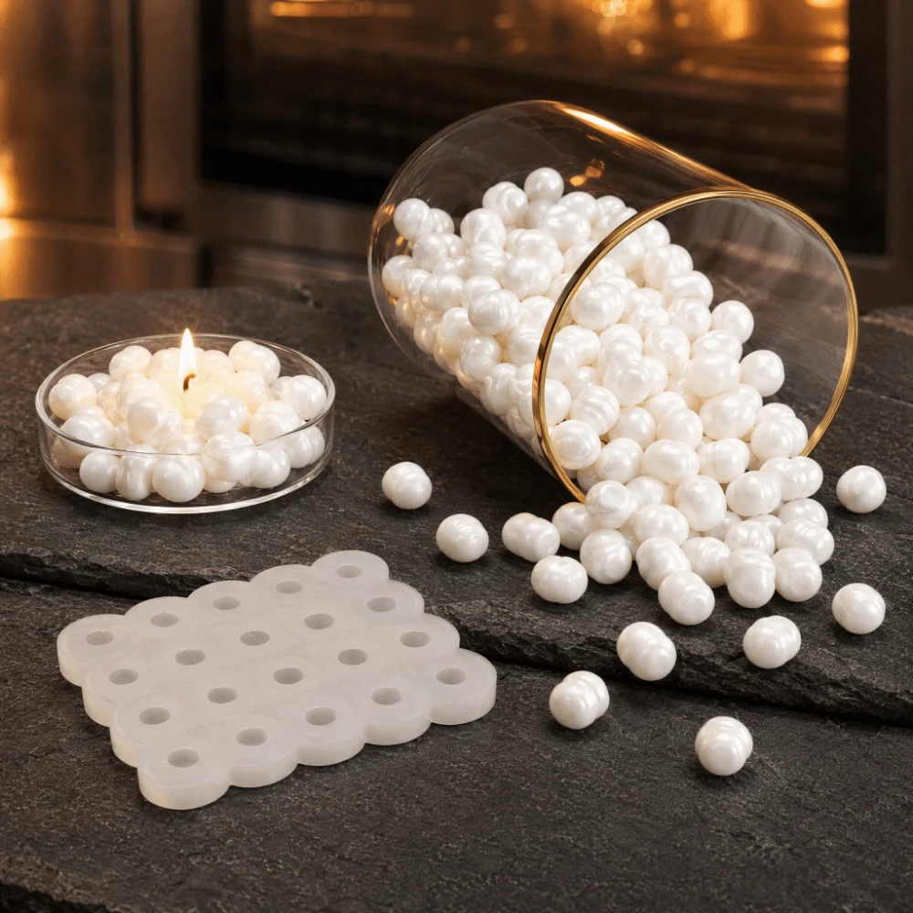 Premium Pearl Texture Wax Melt Mold Heat Resistant Flexible DIY Soap Mold Handmade Reusable Candle Mold Plaster Casting