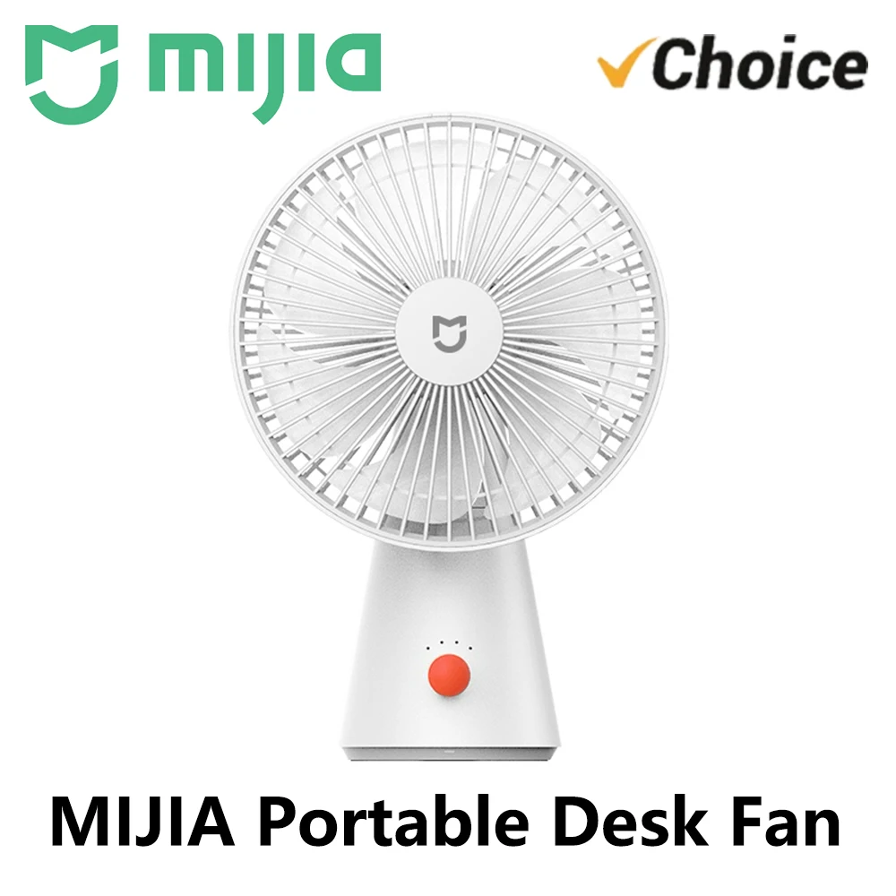 NOUVEAU Ventilateur de bureau portable MIJIA, rechargeable par USB, mini ventilateur électrique portatif sans fil, refroidissement de l'air, petit ventilateur à 4 vitesses -CN