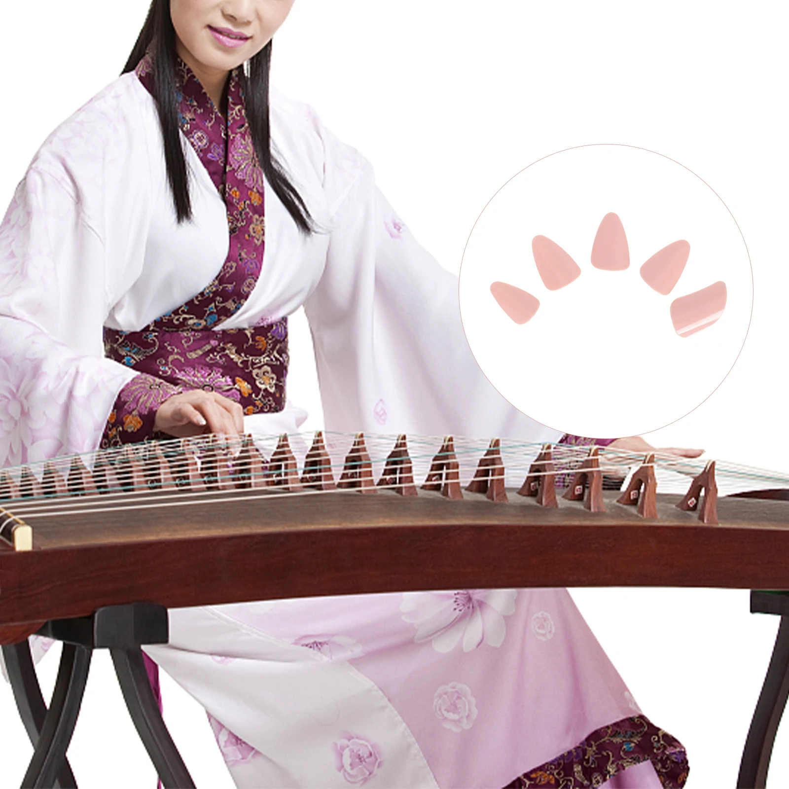 

5pcs Premium Lute Nails Durable Nylon Smooth Edges For String Instrument Players Finger Nail Protectors Lute Practice Tools