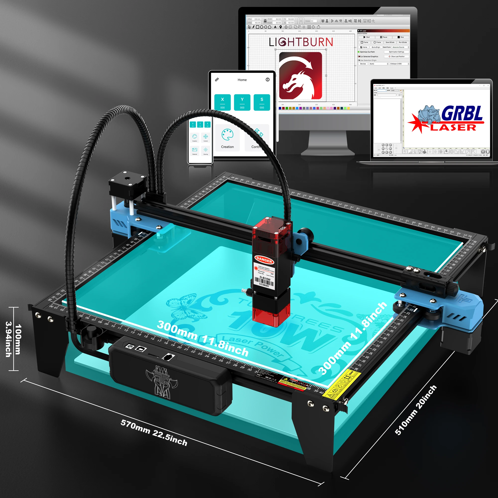 Imagem -03 - Twotrees Tts10 Pro 80w Gravador a Laser de Faça Você Mesmo Impressora Logotipo Metal Tts55pro Máquina Gravação a Laser Cnc Corte Madeira Aço Inoxidável