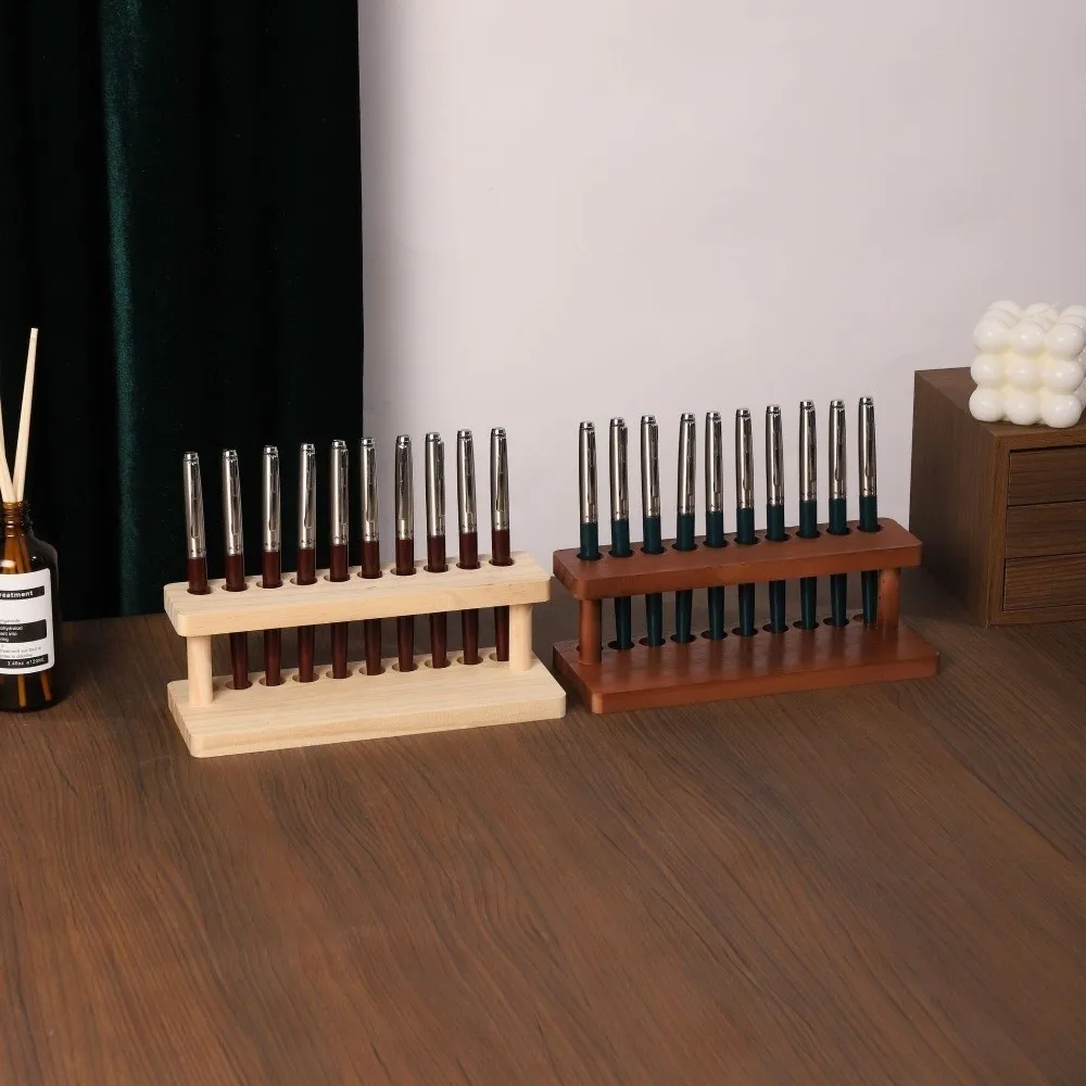 Creative Vertical Wooden Pen Stand Storage Box Phone Holder Office Pen Holder Desk Organizer Household Pen Holder Living Room