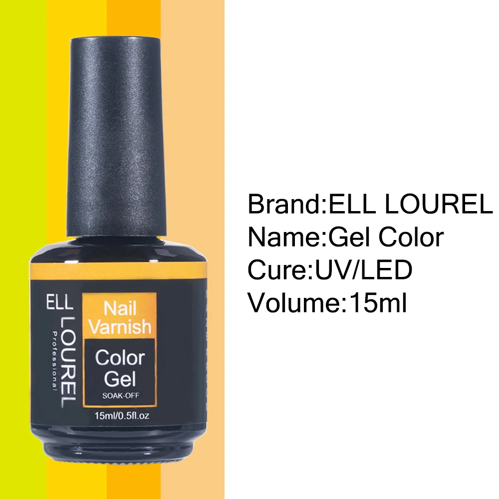 ELL LOUREL 2023 Spring Color Gel Nail Polish 15ML Light Yellow Green Series Vernis Semi Permanent UV Manicure Gel Nails Supplies