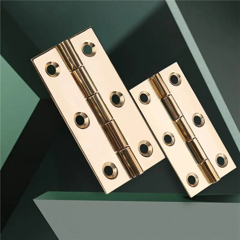 DT39 12 Pcs Solid Brass Cabinet Hinges, 2 inch Round Corner Butt Hinges with Screws, for Kitchen Cabinets, Doors, Trunk
