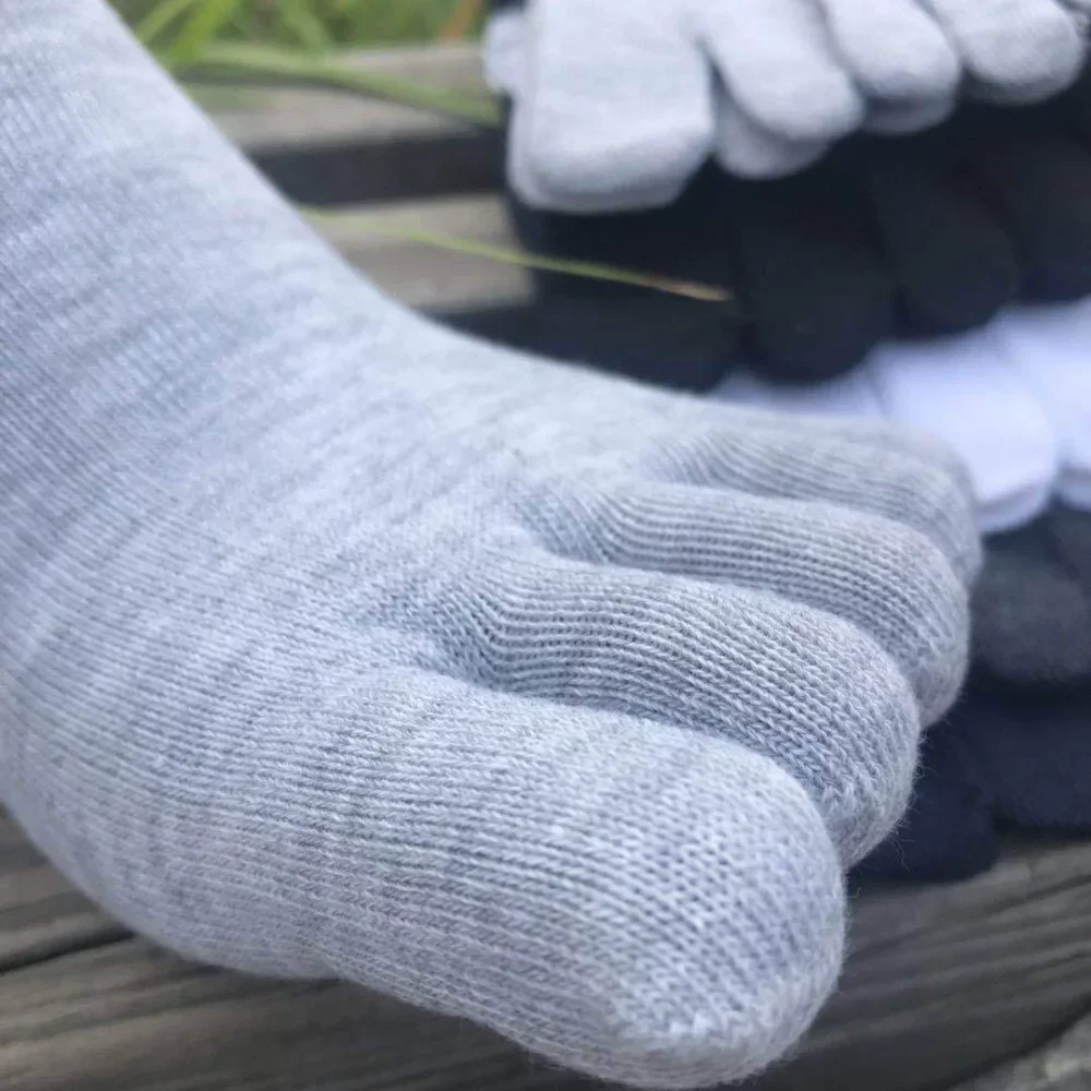 5 Pairs Socks with Fingers Fashion Sweat-absorbing Breathable Toe Socks Men's Comfortable Cotton Elastic Sports Business Socks