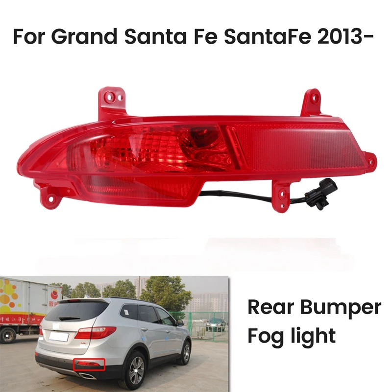 

Rear Bumper Fog Light Brake Light Warning Lamp Reflector For Hyundai Grand Santa Fe Santafe 2013-