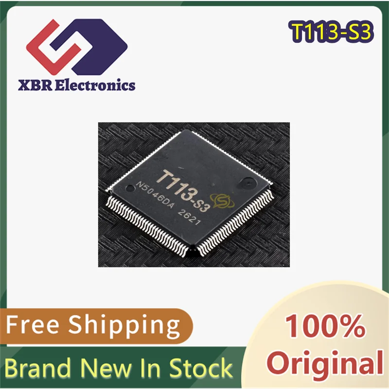 (2/10 piece) T113-S3 LQFP128 Dual-core A7 Microcontroller Chip for Car DVRs - Brand New, Original, In Stock