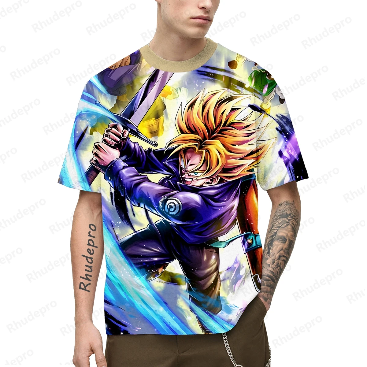 Anime japonês dos homens Dragon Ball Z Goku 3D Impresso T-shirt, infantil Street Leisure Sports Top, Verão, Quente, Novo, 2022