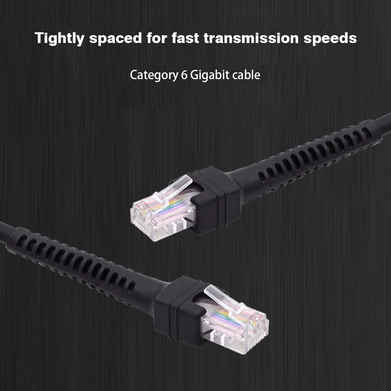 RJ45 Spring Wire 8-core Network Signal Wire Cable with Crystal Head Copper Wire Finished Twisted Pair Cat6 Gigabit Monitoring 1m