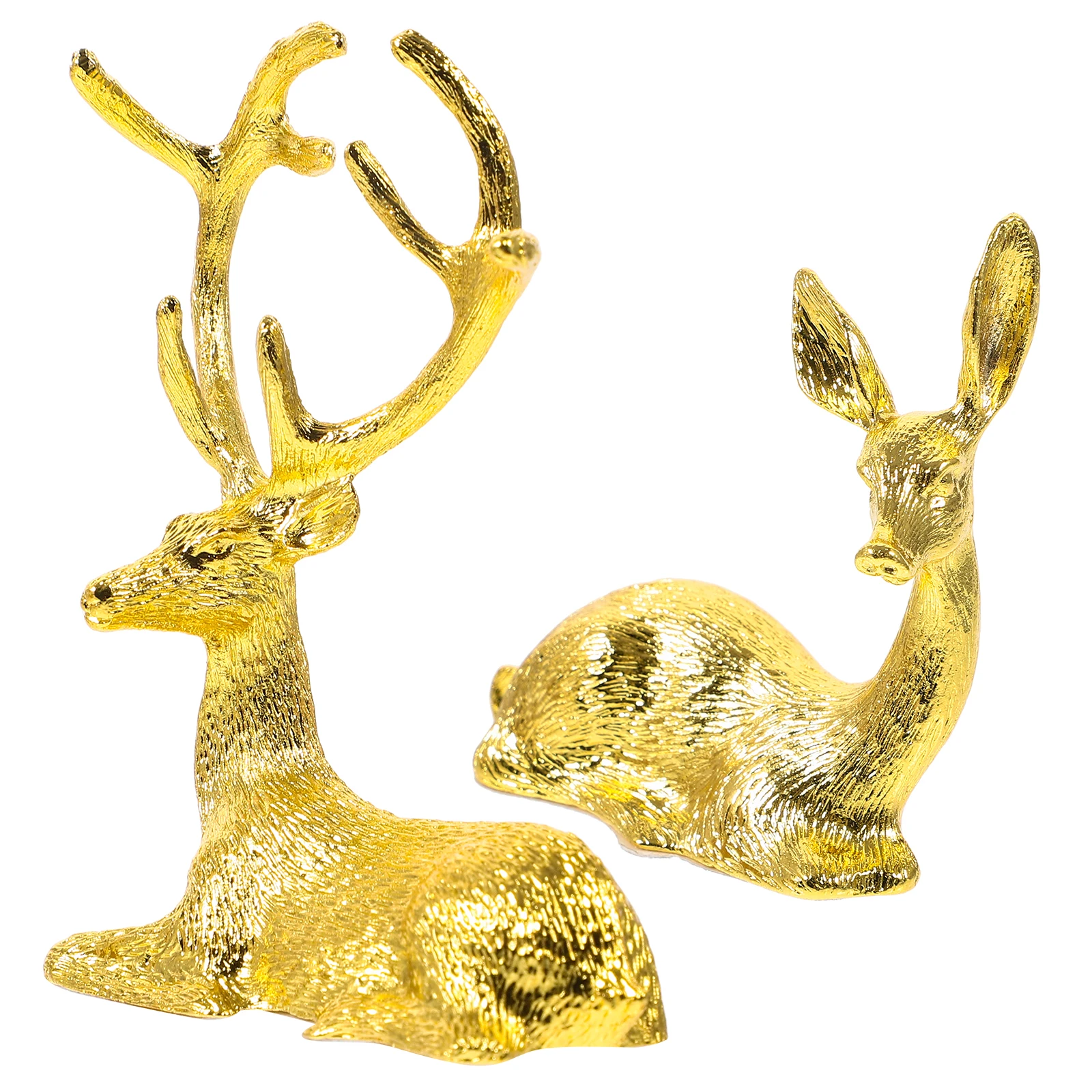 

Mini Elk Couple Ornament Metal Alloy Realistic Figurines Home Decor Living Room Cabinet Office Mini Crafts