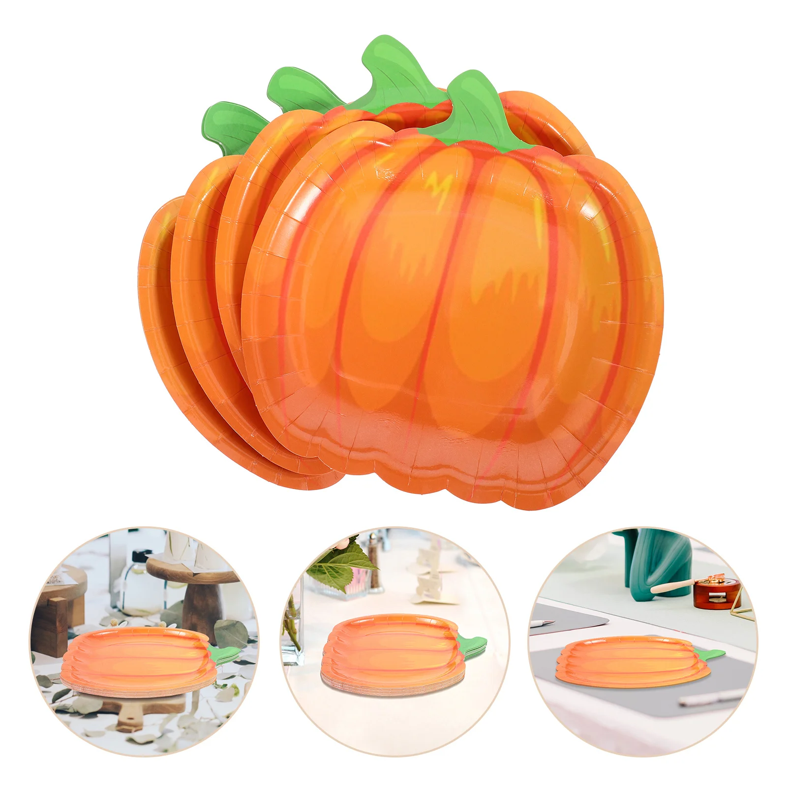 

20Pcs Halloween Pumpkin Paper Plates Disposable Party Dessert Plates Pumpkin Party Dinner Supplies Tableware Halloween