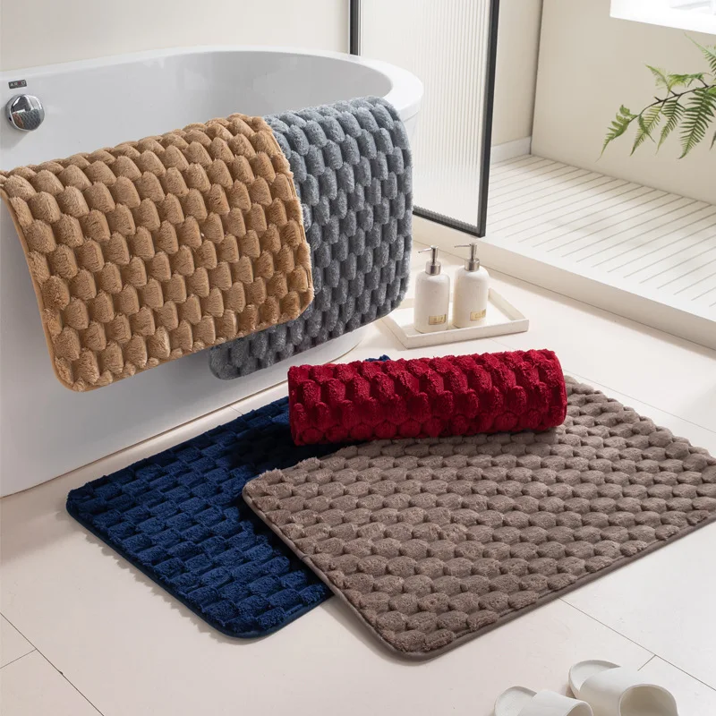 1pcs Bathroom Rug Absorbent Bath Mat for Shower Door Non-Slip Kitchen Floor Mat with Quick Dry Home Living Room Entrance Carpet